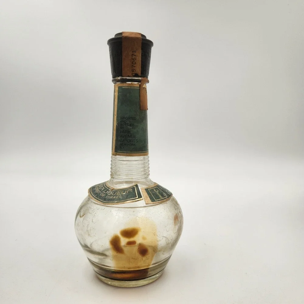 Vintage Sabra Orange Chocolate Liqueur Empty Glass Bottle Israel Park Avenue NY